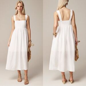 NWT J CREW Squareneck midi dress in linen